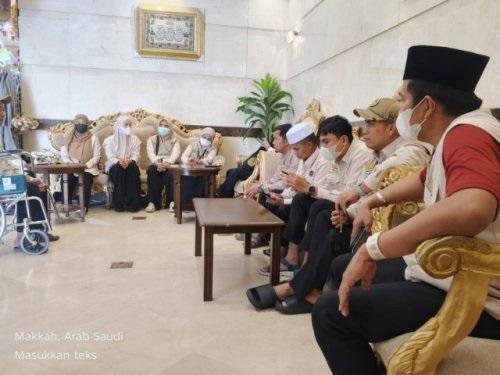 Jelang Armuzna, Petugas Kloter BTH 09 Bengkalis-Pekanbaru Gelar Pembinaan di Sektor 2 Syisyah